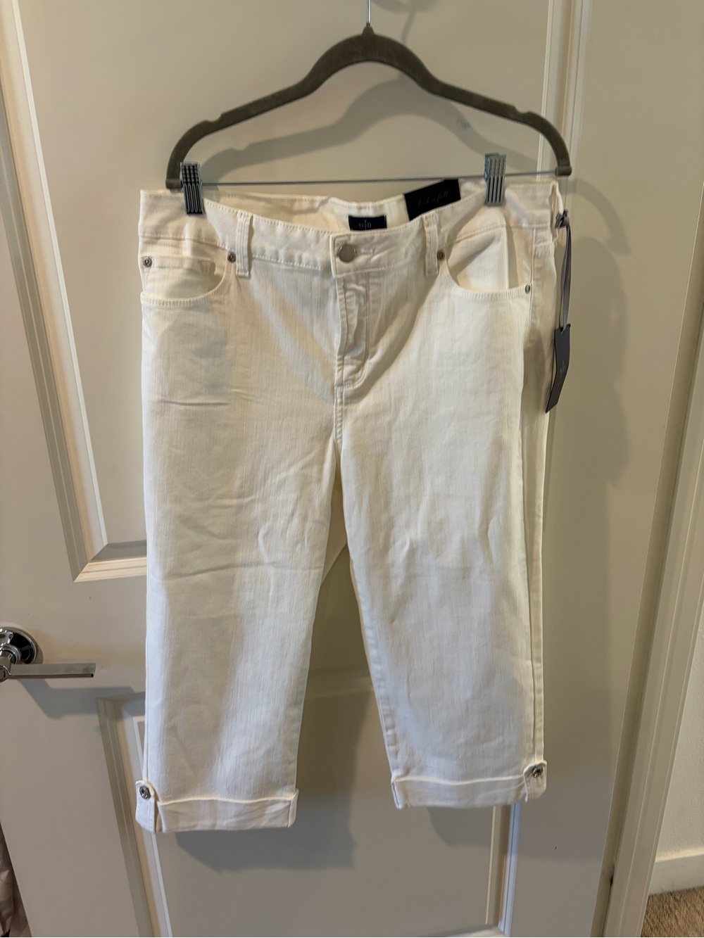 NYDJ White Crop Capri Pants